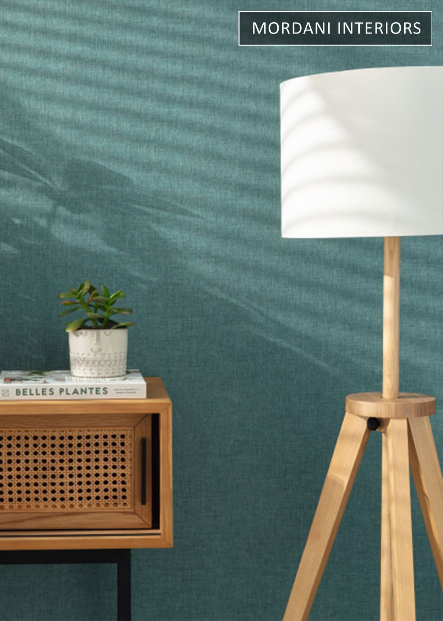 Turquoise Linen French Wallpaper